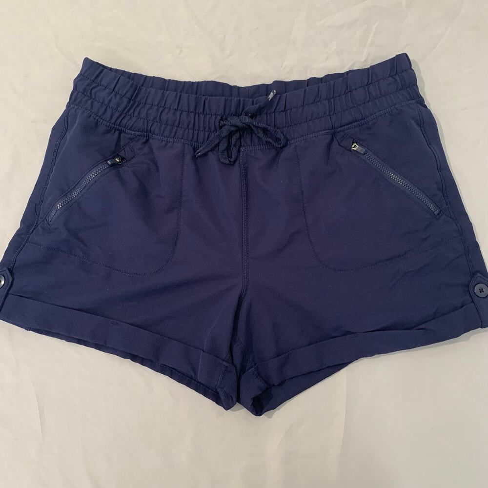 Tangerine Navy Blue Athletic Shorts 
 Zipper Pockets & Rolled Cuffs Size Medium